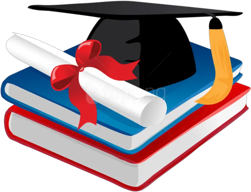 Download Graduation Cap Books Transparent Background Graduation Cap With Books