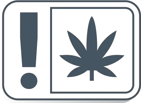 Cannabis Packaging Warning Label Blue Cannabis Leaf