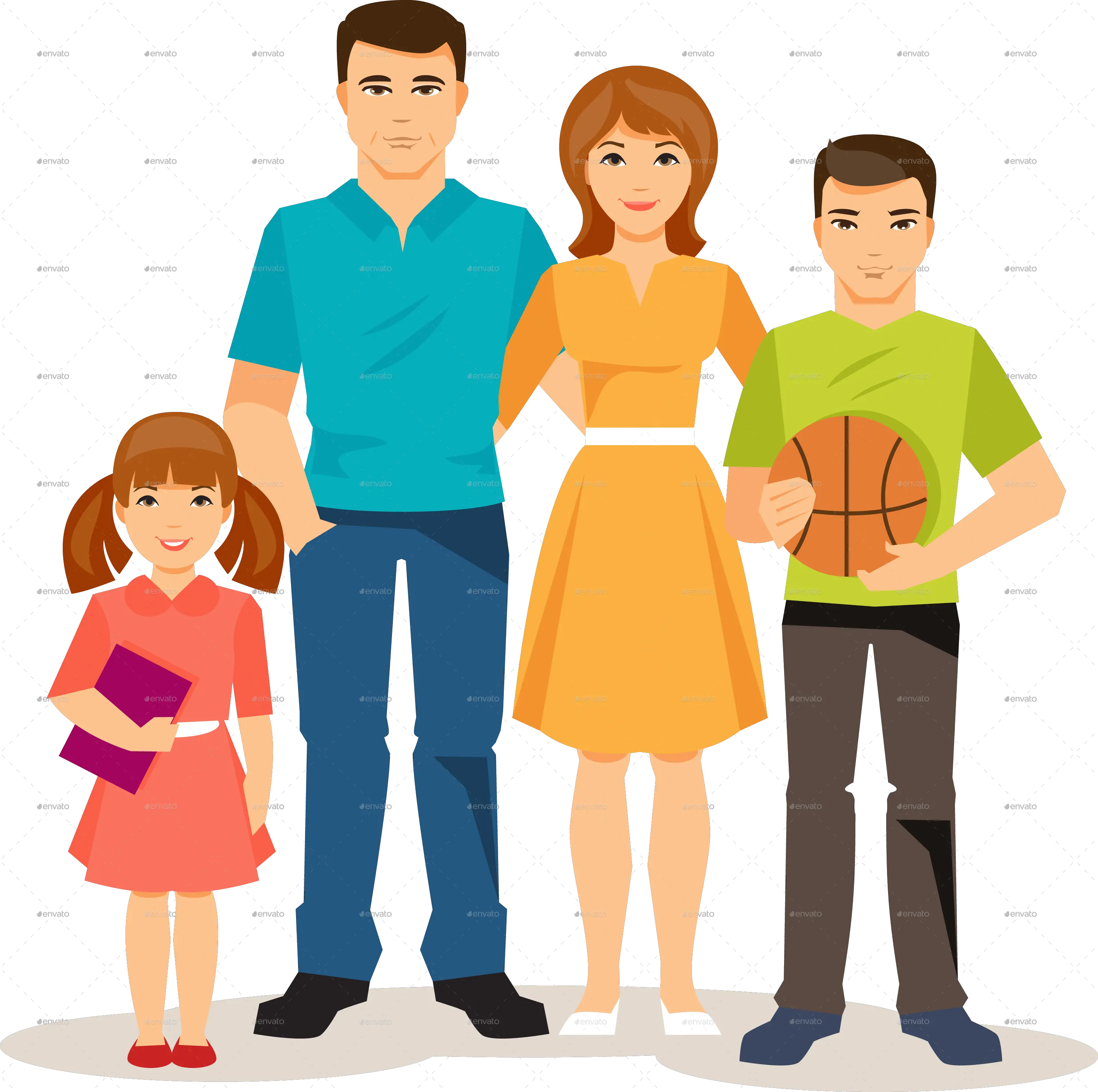 Transparent Animated Family Clipart Transparent Background Family Cartoon Png