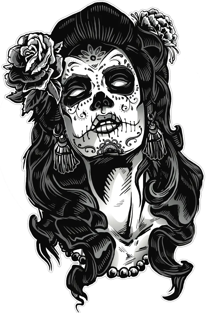 Chicano Tattoo Designs Pictures And Cliparts Download Female Day Of The Dead Skull
