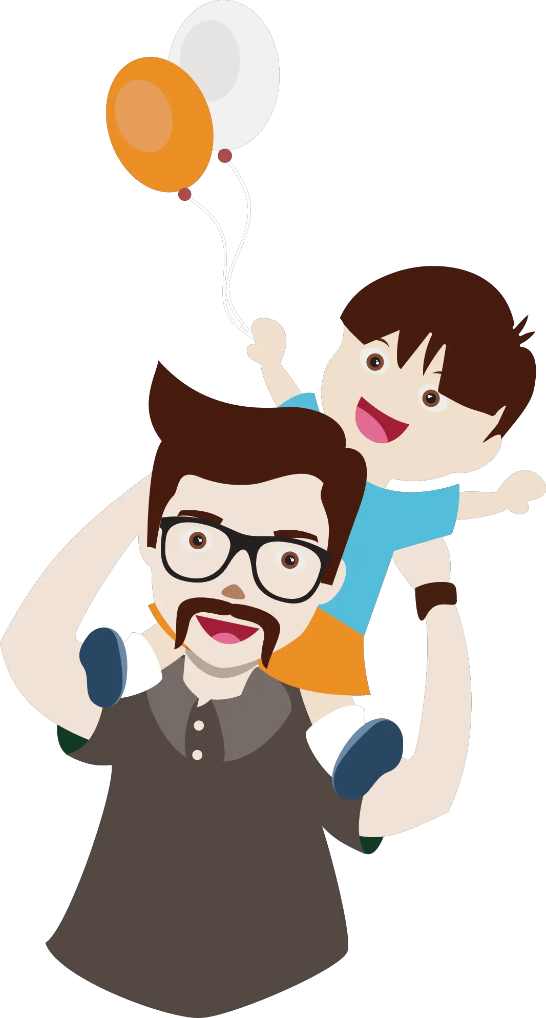 Dad And Sprite Father Cartoon Baby Son Clipart Dad And Son Cartoon Png