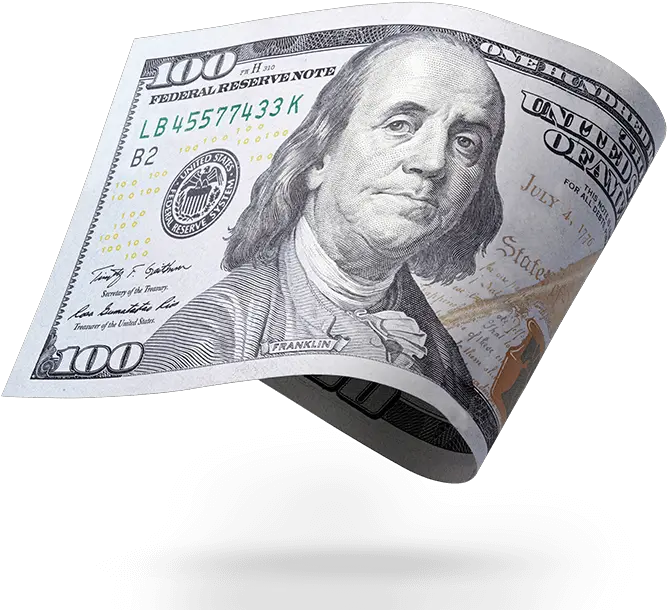 United States One Hundred Dollar Bill United States Transparent Blue 100 Dollar Bills