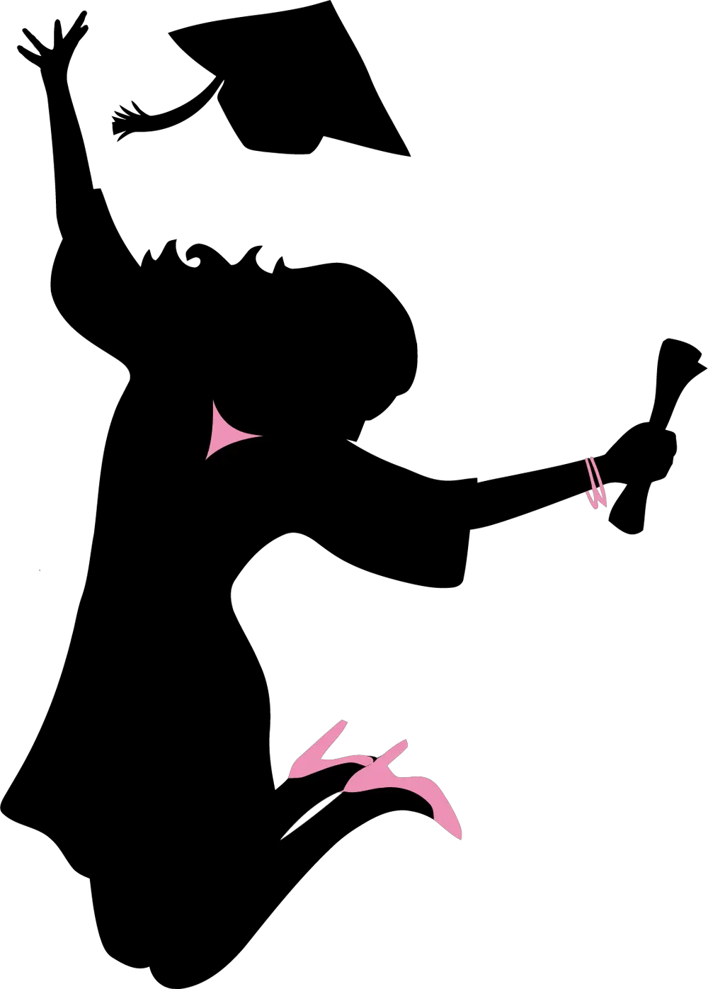 Graduation Ceremony Clip Art Silhouette Image Vector Graduation Girl Silhouette Jumping
