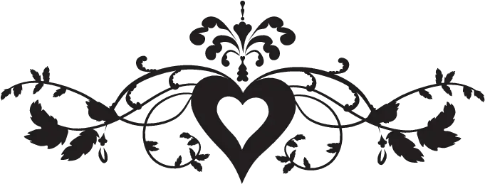 Filigree Borders Png Heart Design Clipart Black And White