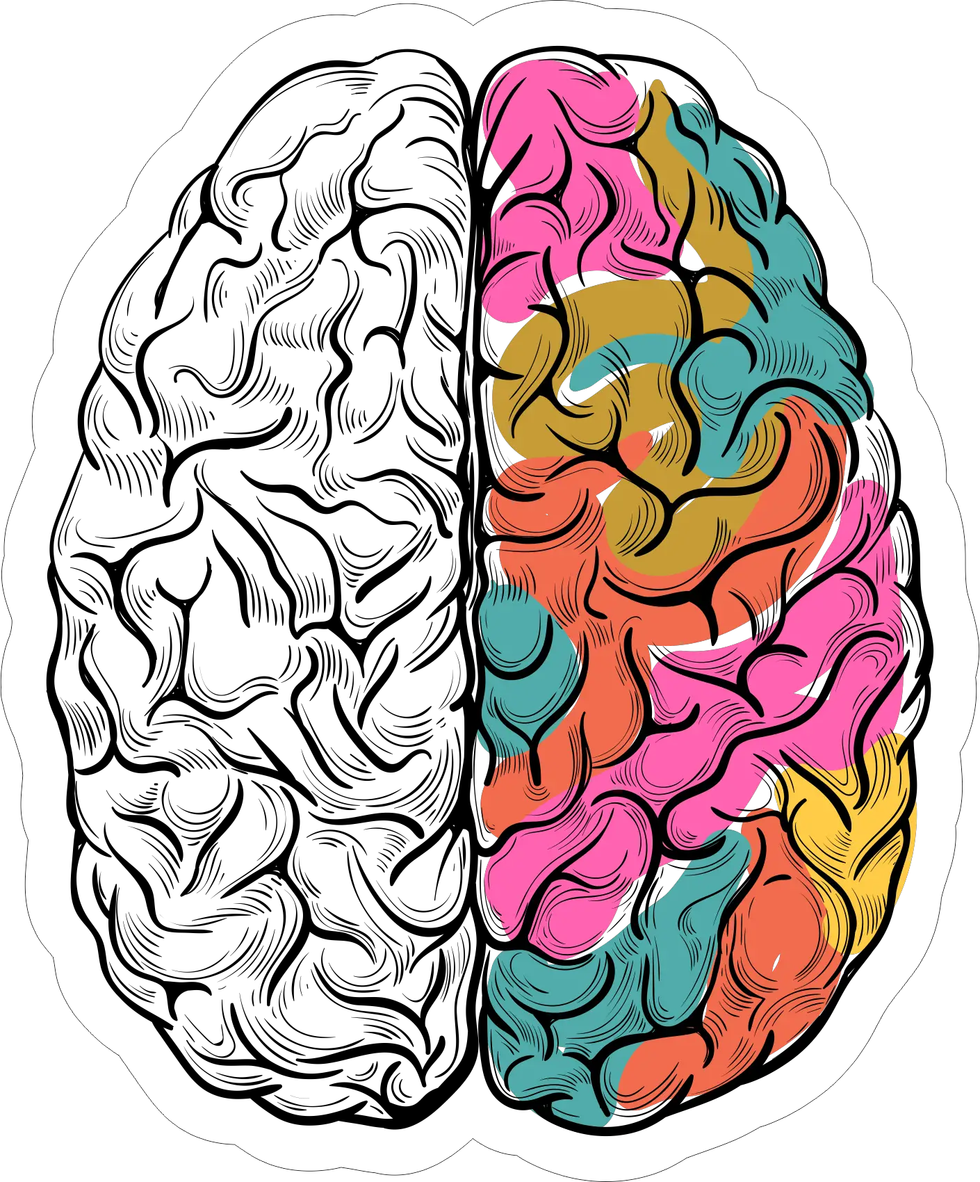 Vector Brain Free Sticker Transparent Mental Health Brain