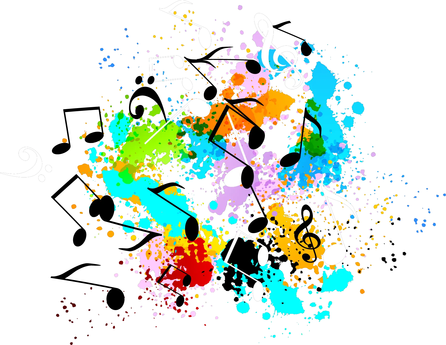 Music Graffiti Symbol Musical Color Decoration Banner Graffiti Music Notes Png