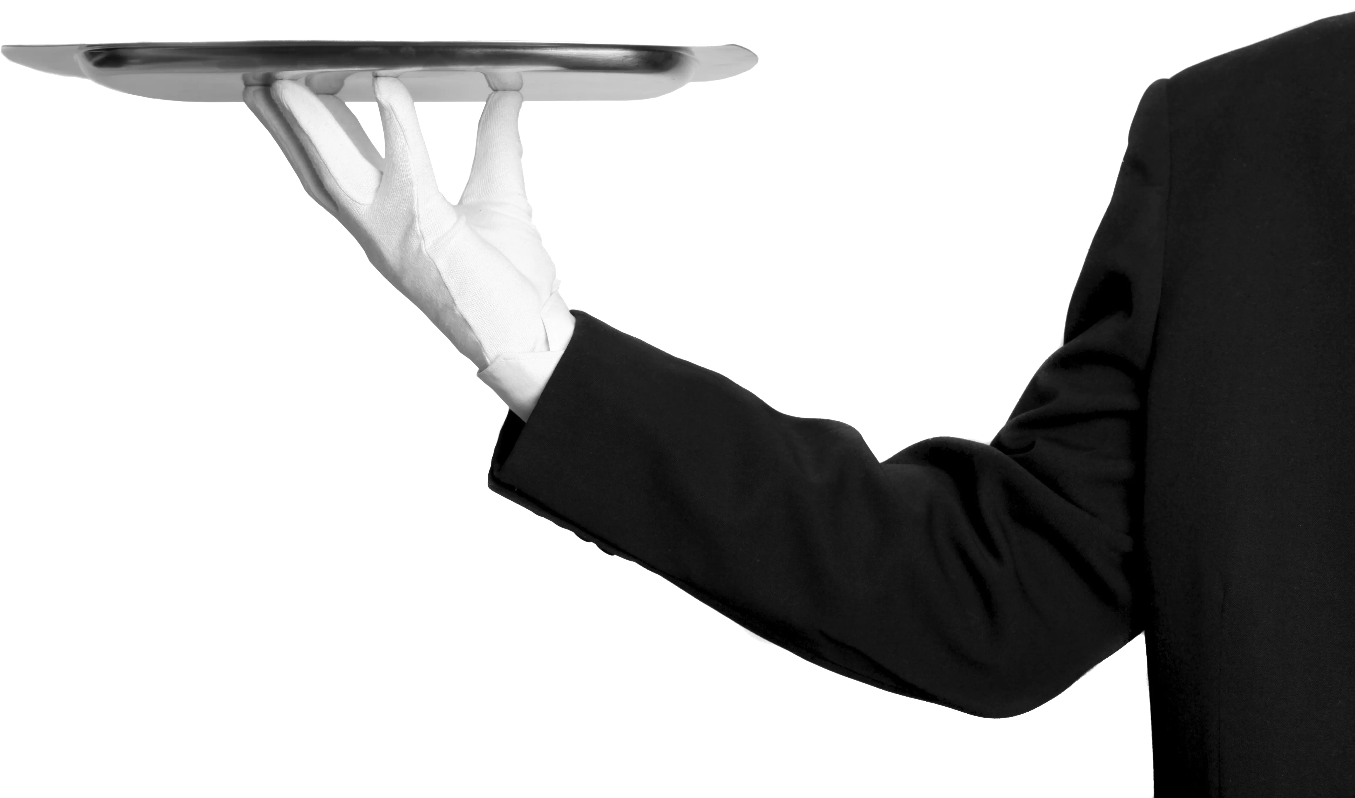 Waiter With Tray Png Transparent White Glove Service