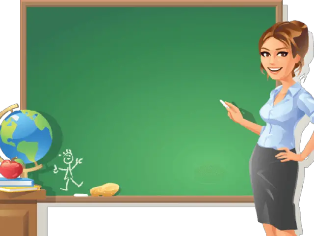 Blackboard Clipart Female English Teacher