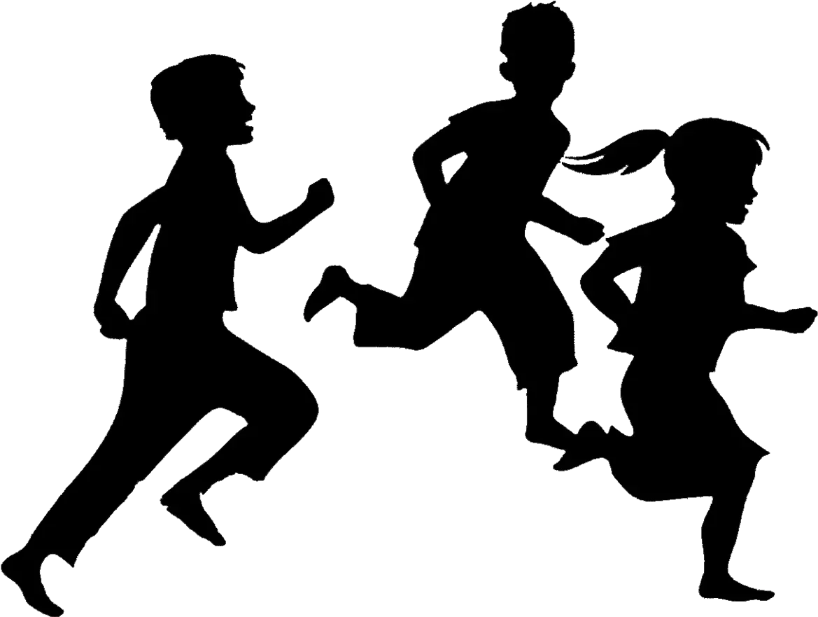 Child Silhouette Running Clip Art Children Playing Silhouette Png