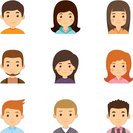 Young Avatar Collection Flat People Png Icon