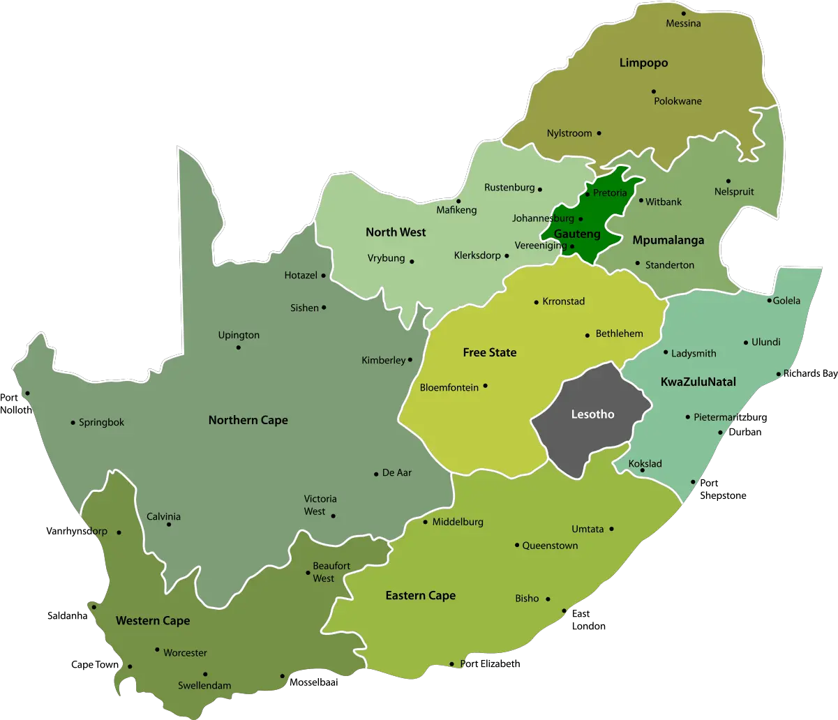 South Africa Map High Resolution Map Of South Africa Provinces