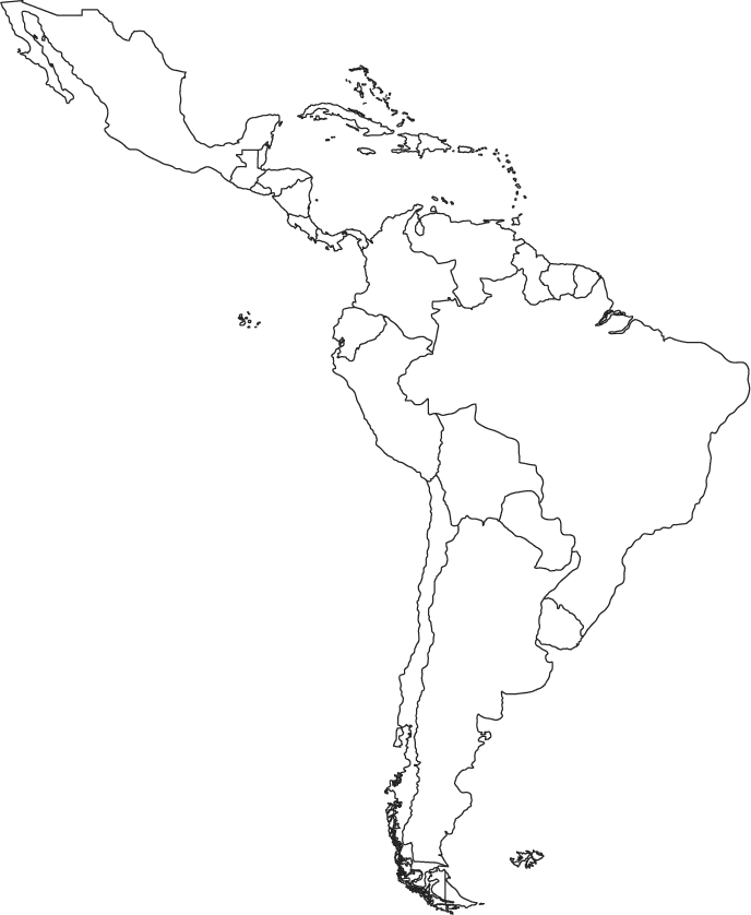 Map Latin Central Blank America South Clipart Latin America Outline Map