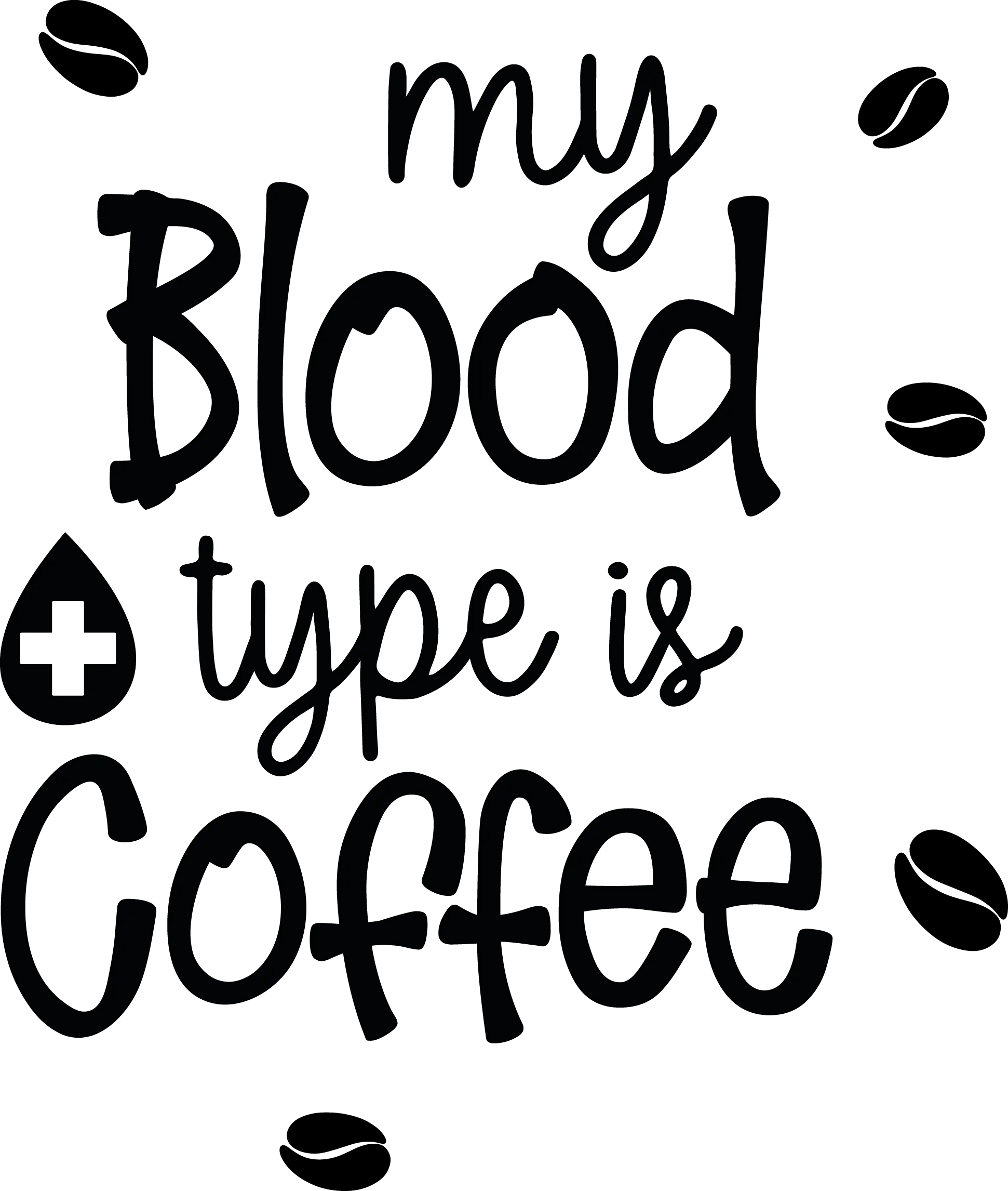 My Blood Type Is Coffee Vol Funny Coffee Quotes Svg