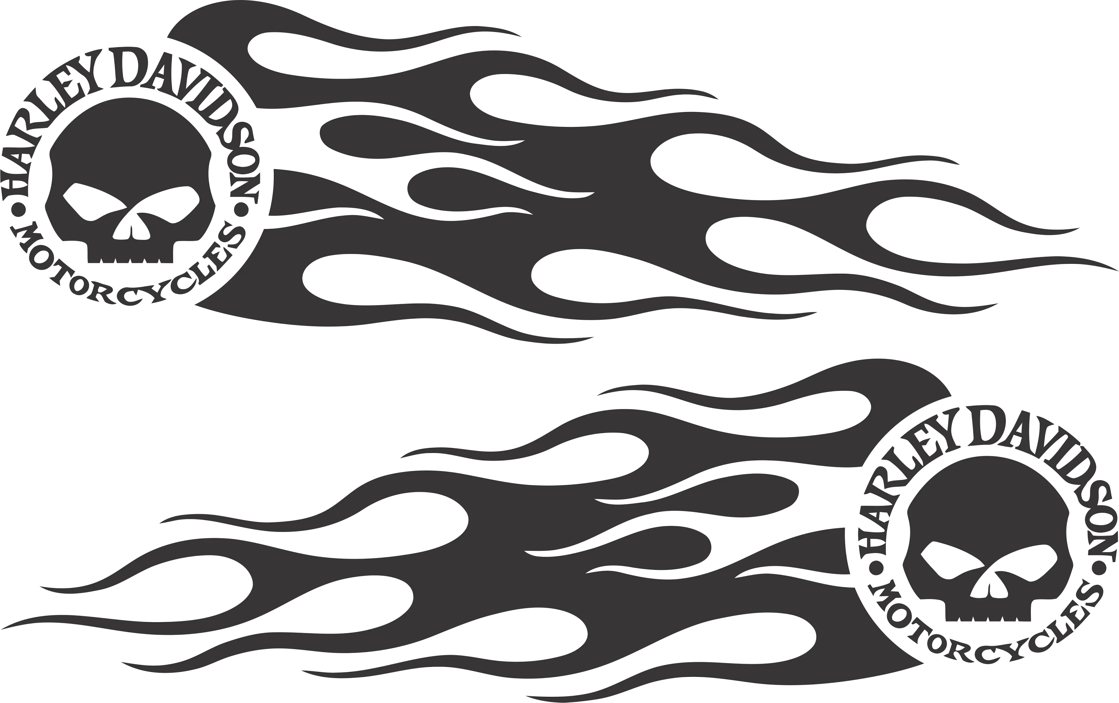 Sticker Decal Harley-davidson Car Motorcycle Harley Davidson Skull And Flames