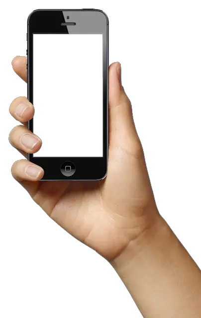 Smartphone in hand PNG