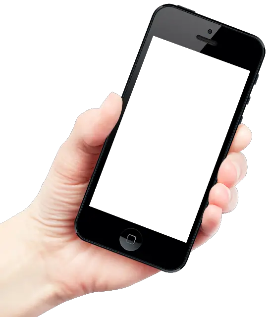 Smartphone in hand PNG