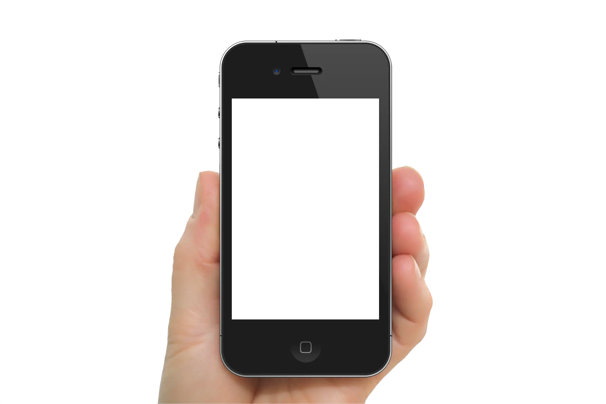 Smartphone in hand PNG image