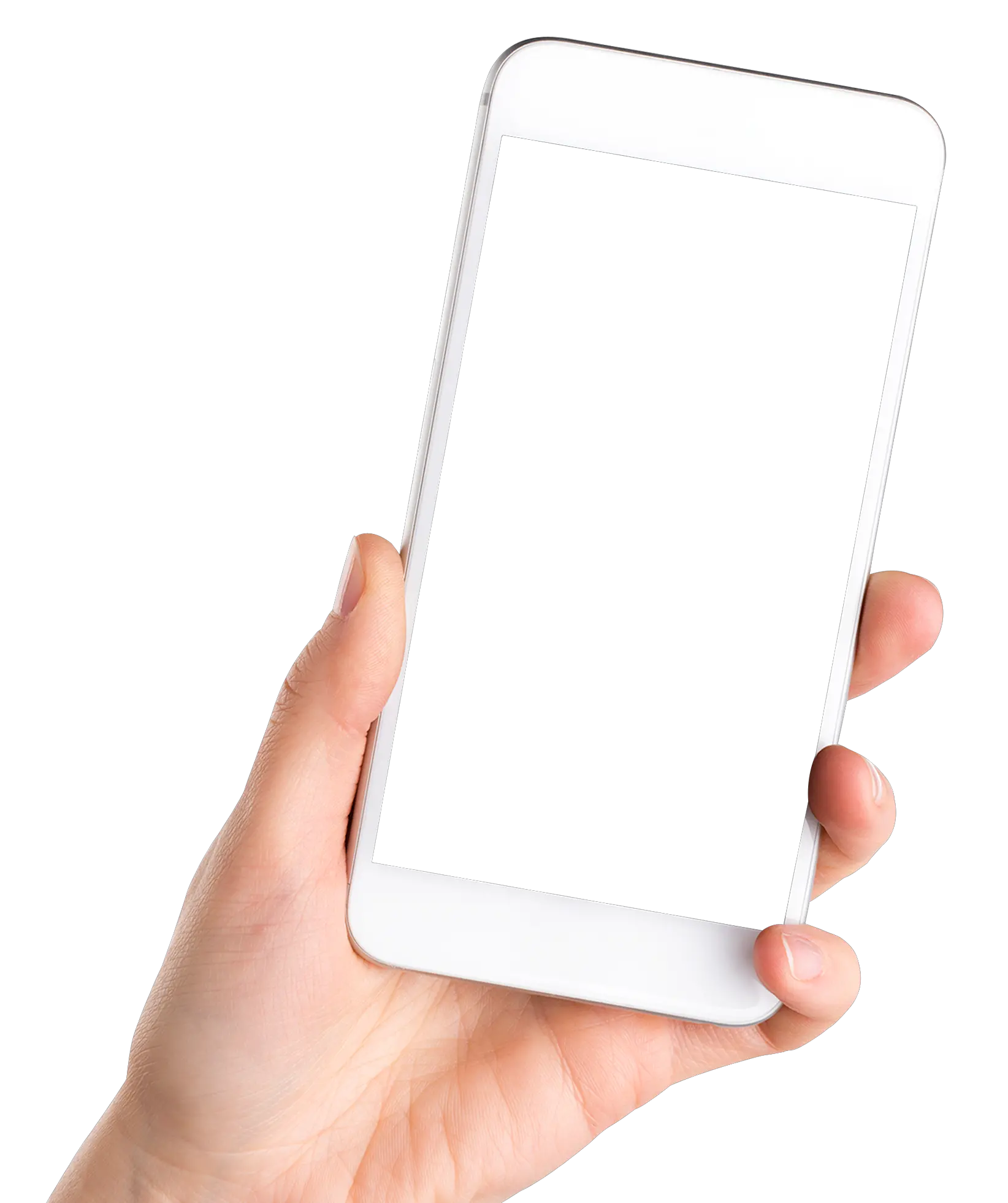 Smartphone in hand PNG
