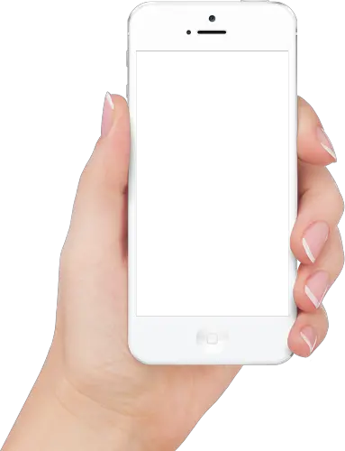 Smartphone in hand PNG image