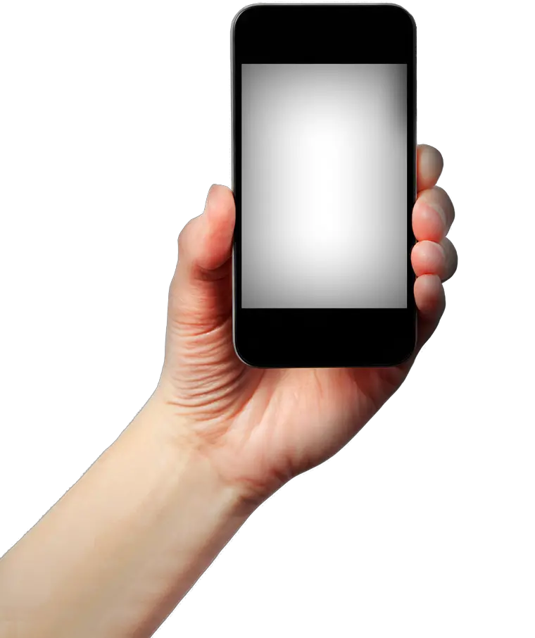 Smartphone in hand PNG image