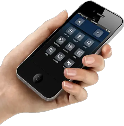 Smartphone in hand PNG image