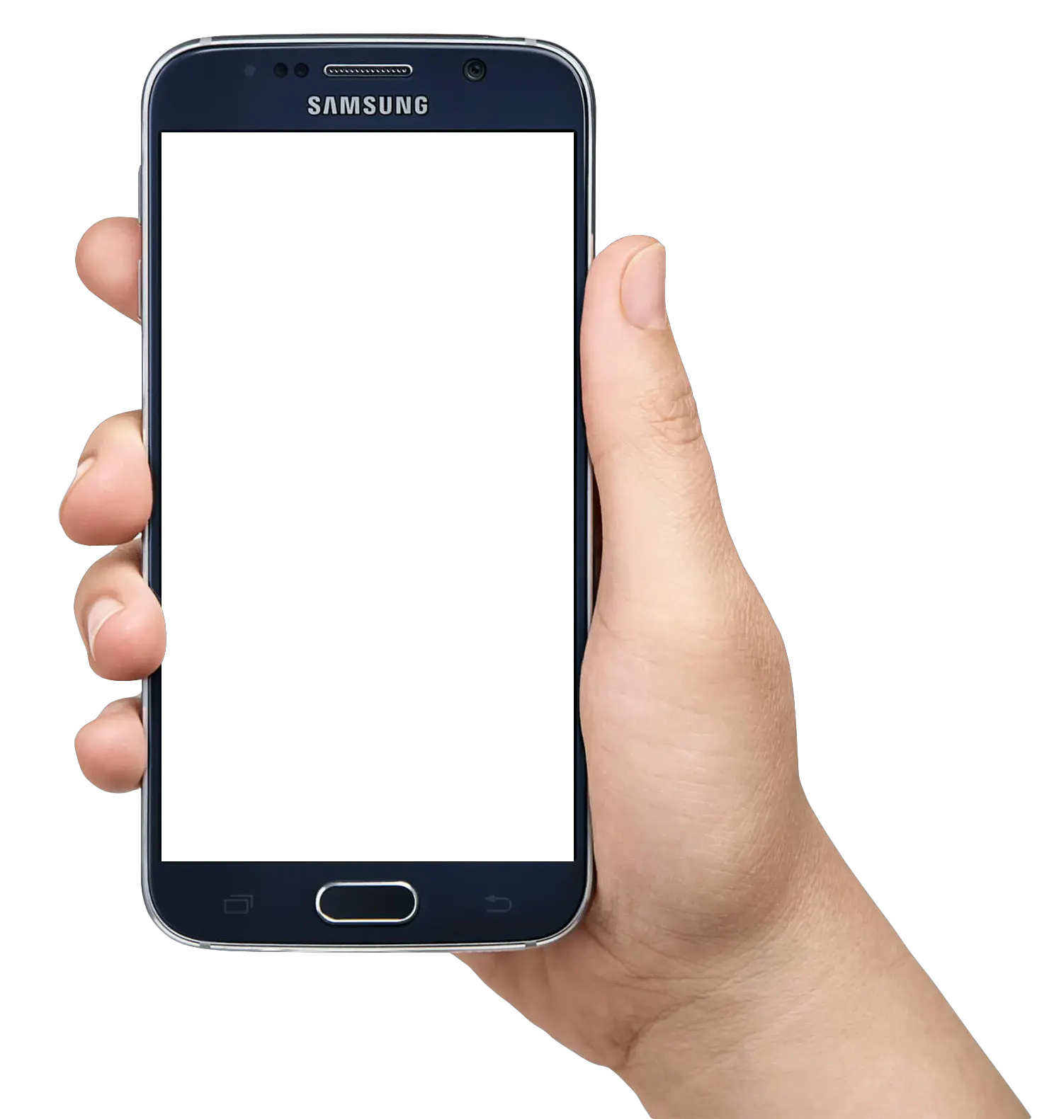 Smartphone in hand PNG