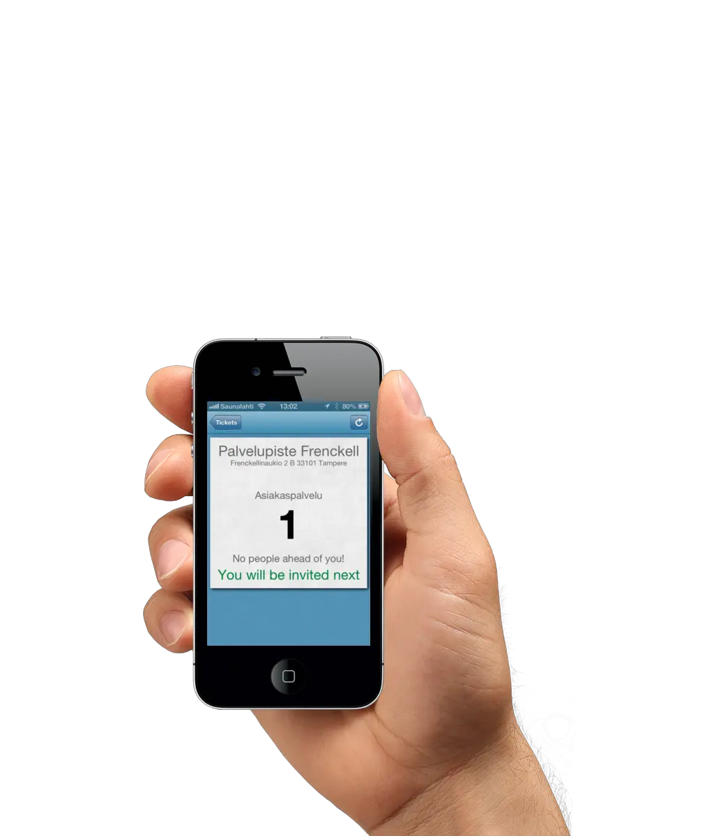 Smartphone in hand PNG image