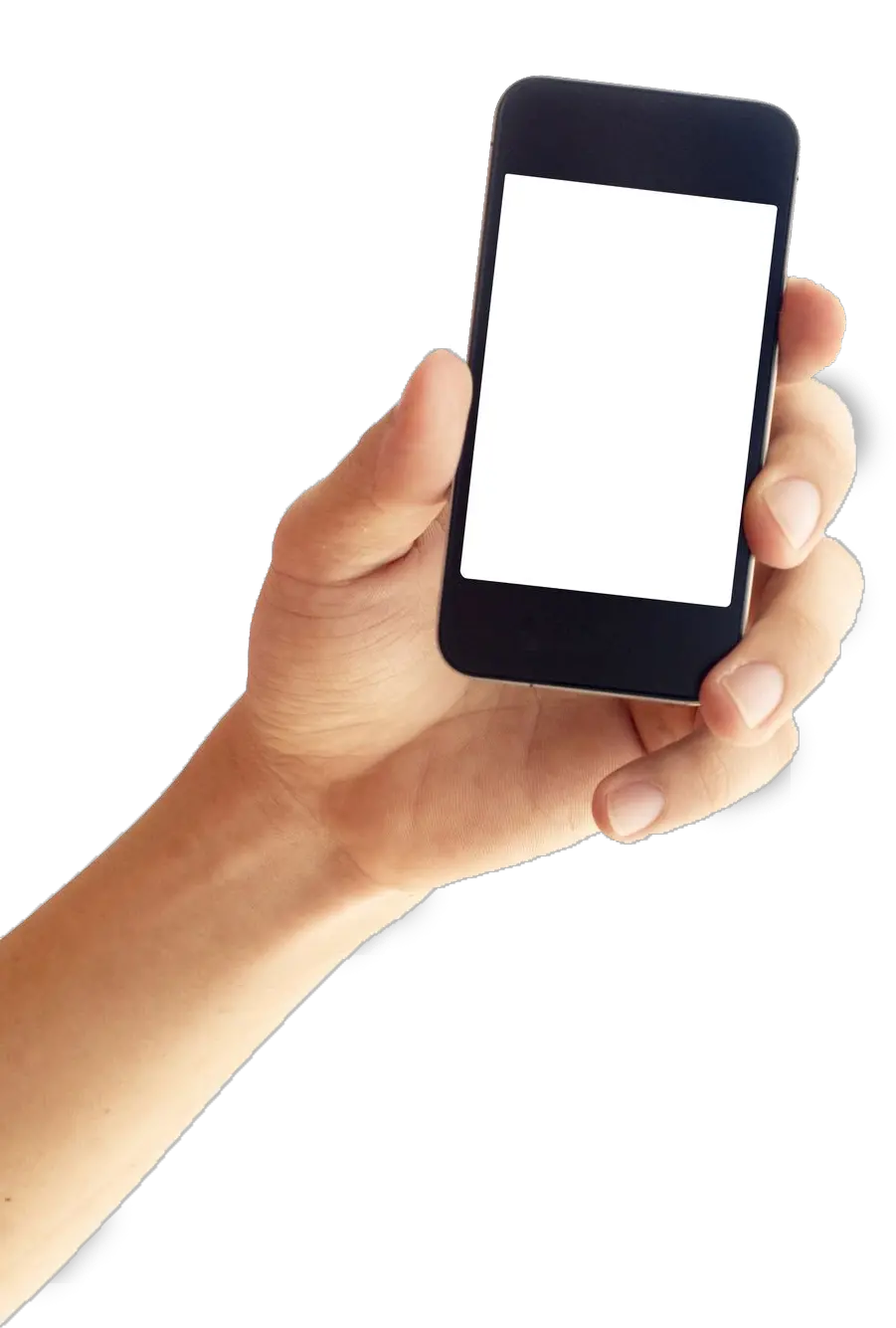 Smartphone in hand PNG image