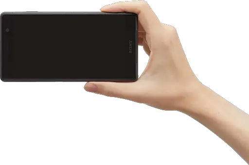 Smartphone in hand PNG
