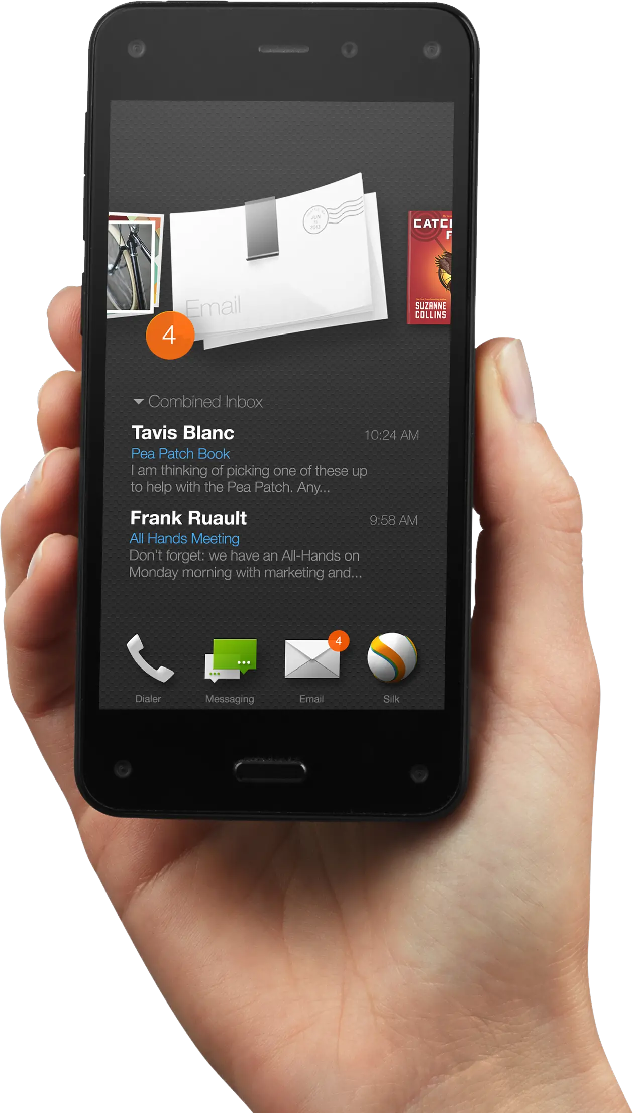 Smartphone in hand PNG image