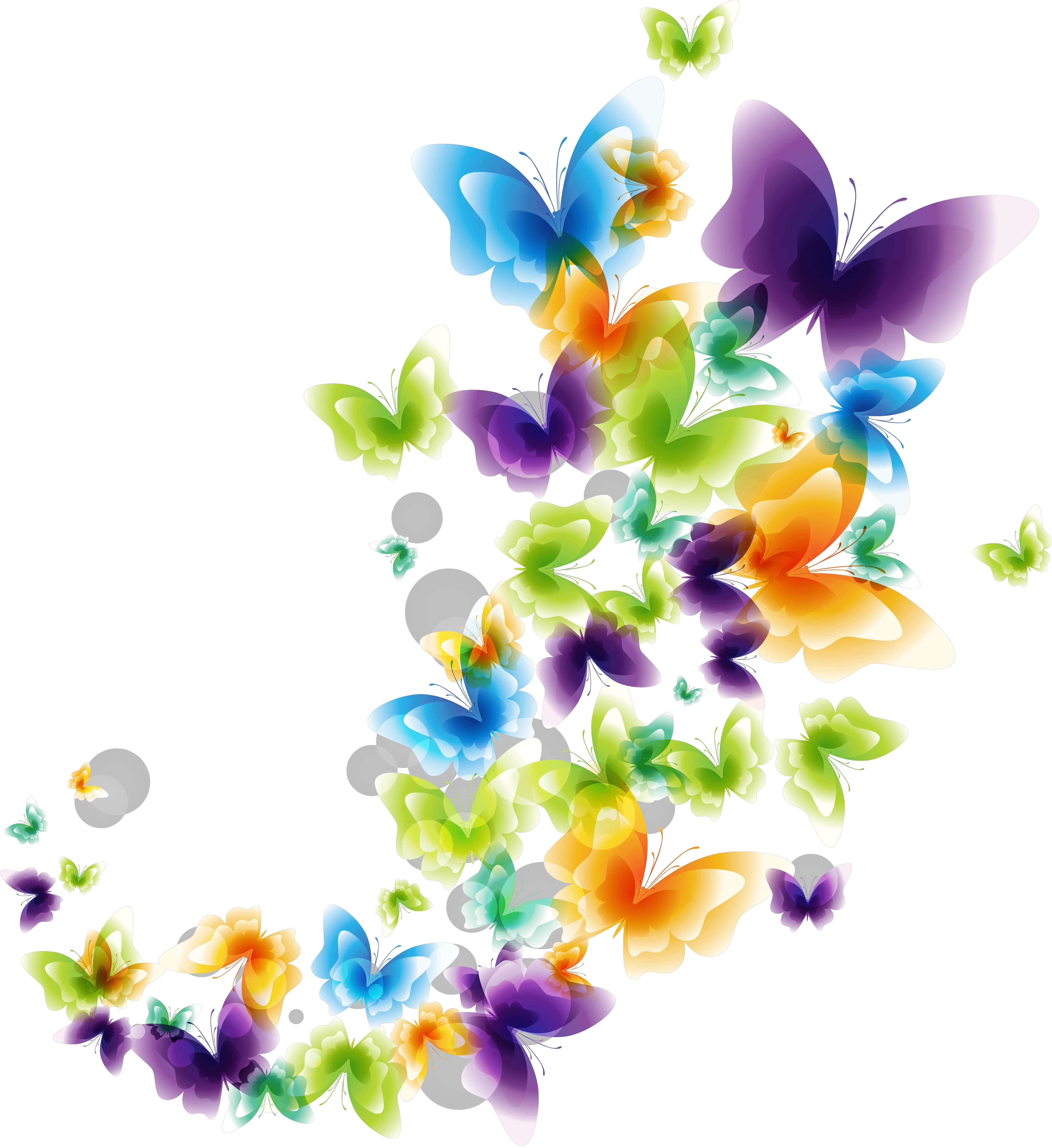 many butterflies PNG