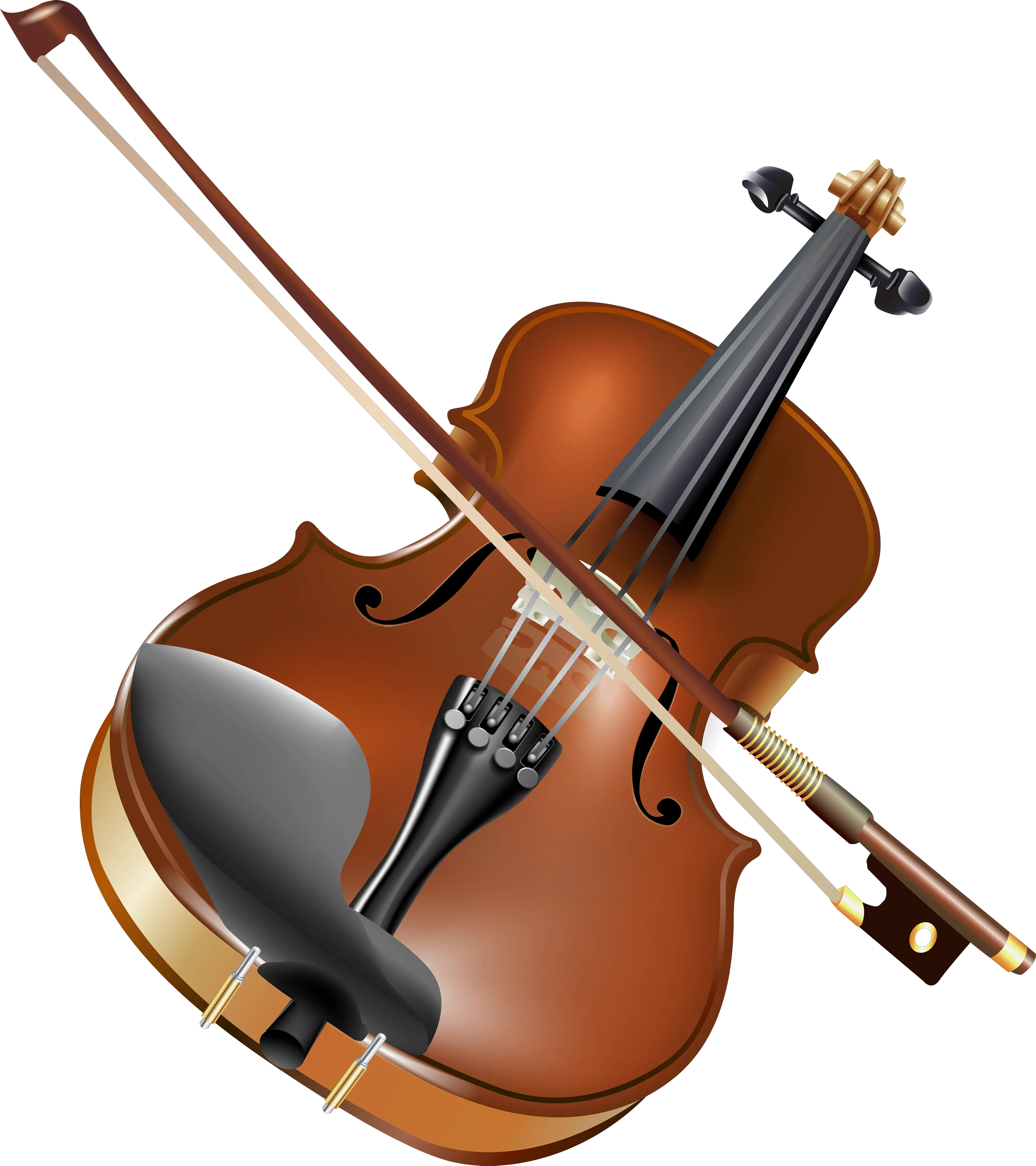 Violin and bow PNG