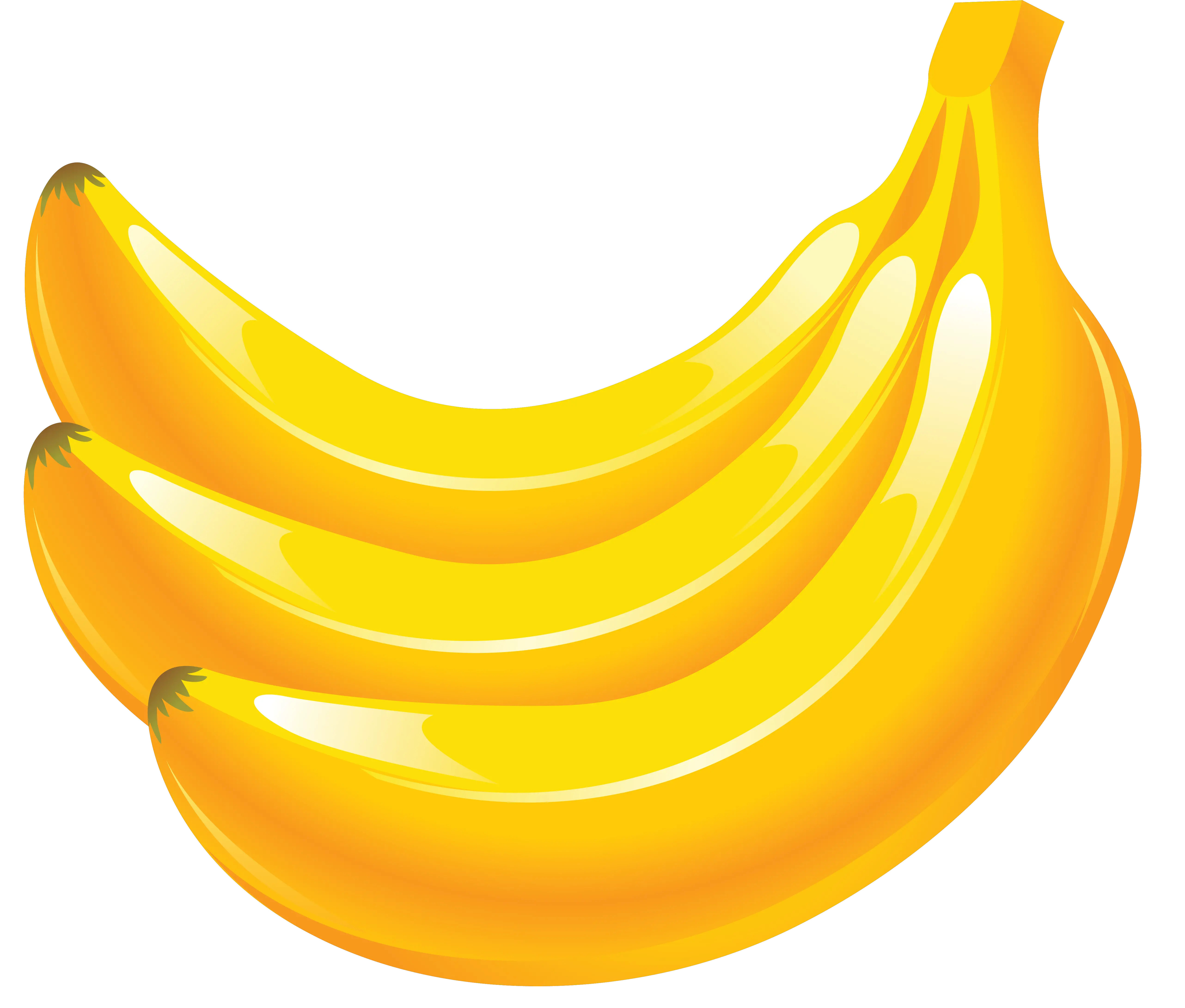 3 yellow bananas PNG